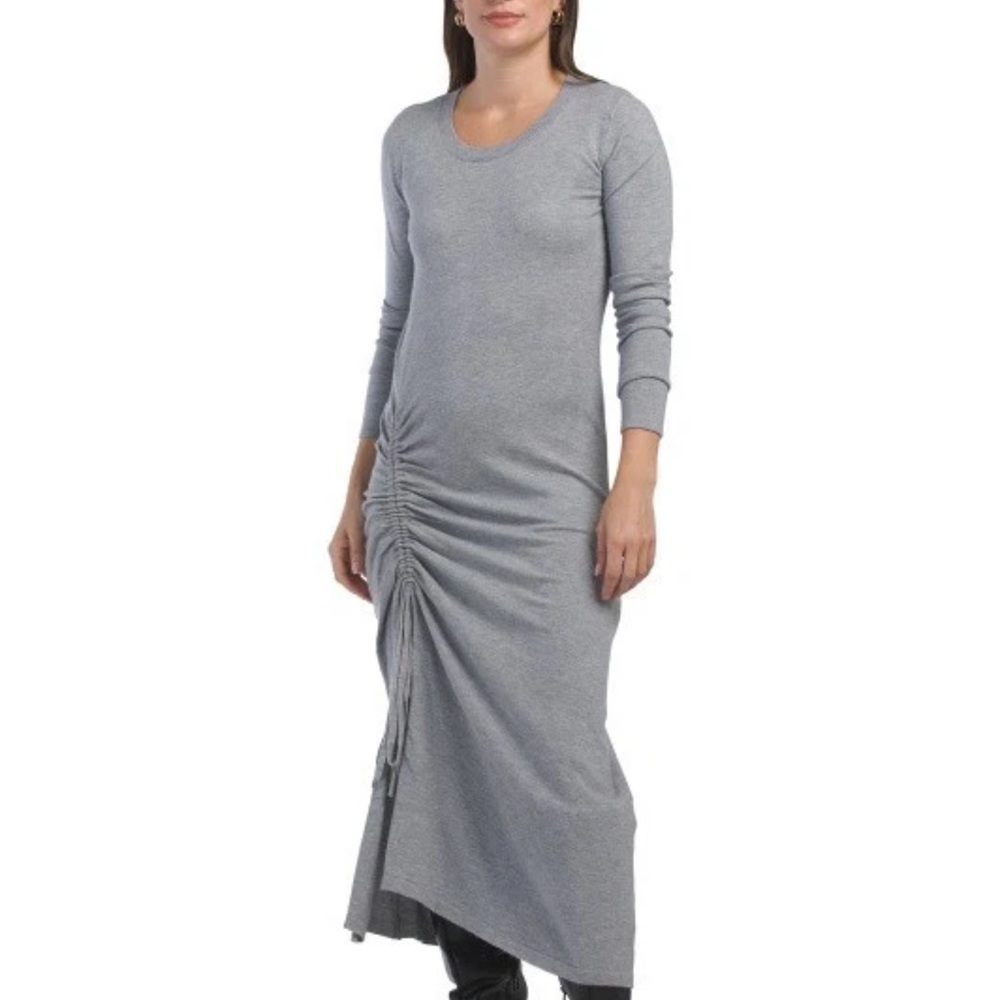 Elegant TAYLOR Ruched Front Cozy Sweater Maxi Dress NWT sz. XL